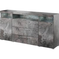 Product photograph of Izola Sideboard Wide 2 Doors 3 Drawers In Slate Grey With Led from Furniture in Fashion