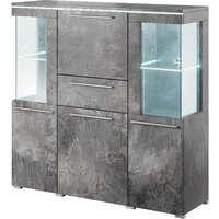 Product photograph of Izola Wooden Sideboard With 5 Doors In Slate Grey And Led from Furniture in Fashion
