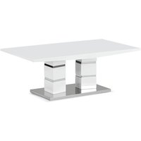 Product photograph of Jasna High Gloss Coffee Table With Steel Coated Base In White from Furniture in Fashion