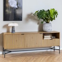 Product photograph of Japar Wooden Sideboard With 2 Doors 1 Drawer In Matt Wild Oak from Furniture in Fashion