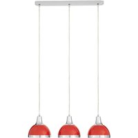 Product photograph of Jaspro 3 Metal Shades Pendant Light In Red And Chrome from Furniture in Fashion