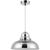 Product photograph of Jaspro Round 1 Metal Shade Pendant Light In Chrome from Furniture in Fashion