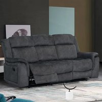 Product photograph of Jeddah Plush Velvet Recliner 3 Seater Sofa In Dark Grey from Furniture in Fashion