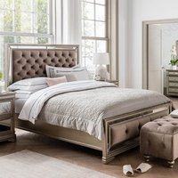 Product photograph of Jessika Velvet King Size Bed In Taupe from Furniture in Fashion