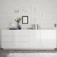 Product photograph of Jining High Gloss Sideboard With 2 Doors 3 Drawers In White from Furniture in Fashion