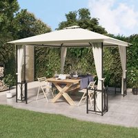 Product photograph of Josie 3m X 3m Gazebo With Sidewalls And Double Roofs In Cream from Furniture in Fashion