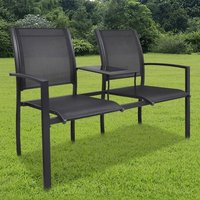 Product photograph of Kaina Steel 2 Seater Garden Seating Bench In Black from Furniture in Fashion