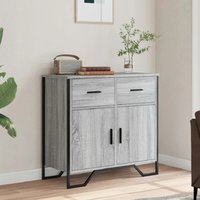 Product photograph of Kamas Wooden Sideboard With 2 Doors 2 Drawers In Grey Sonoma from Furniture in Fashion
