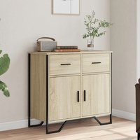Product photograph of Kamas Wooden Sideboard With 2 Doors 2 Drawers In Sonoma Oak from Furniture in Fashion
