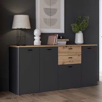 Product photograph of Kanata Wooden Sideboard With 4 Doors 2 Drawers In Grey And Oak from Furniture in Fashion