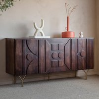 Product photograph of Kaskaskia Mango Wood Sideboard With 3 Doors In Brown from Furniture in Fashion