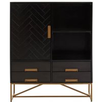 Product photograph of Kassel Mango Wood Sideboard 1 Door 4 Drawers In Black from Furniture in Fashion