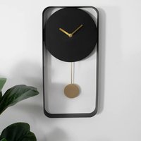 Product photograph of Kaunas Rectangular Metal Wall Clock In Matte Black from Furniture in Fashion