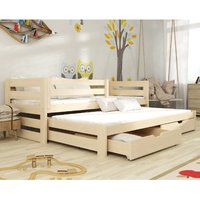 Product photograph of Keene Wooden Day Bed With Bonnell Mattress And Trundle In Pine from Furniture in Fashion