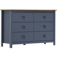 Product photograph of Kendal Wooden Chest Of 6 Drawers In Grey And Brown from Furniture in Fashion