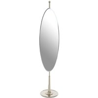 Product photograph of Kensick Oval Floor Standing Mirror With Nickel Stand from Furniture in Fashion