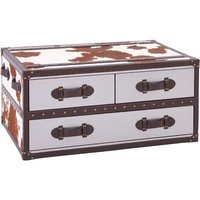 Product photograph of Kensick Wooden Coffee Table With 3 Drawers In Brown And White from Furniture in Fashion