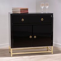 Product photograph of Kensick Wooden Sideboard With 2 Doors And 1 Drawer In Black from Furniture in Fashion