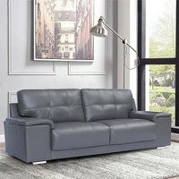 Product photograph of Kensington Faux Leather 3 Seater Sofa In Dark Grey from Furniture in Fashion