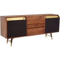 Product photograph of Kentona Wooden Sideboard With 2 Doors In Black And Walnut from Furniture in Fashion