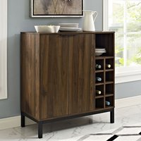 Product photograph of Keoni Wooden Bar Cabinet With 2 Doors In Dark Walnut from Furniture in Fashion