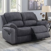 Product photograph of Kiel Manual Recliner Fabric 2 Seater Sofa In Fusion Charcoal from Furniture in Fashion