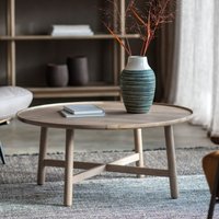 Product photograph of Kinghamia Wooden Round Coffee Table In Grey from Furniture in Fashion