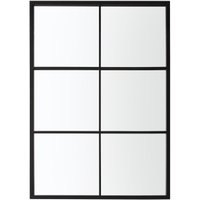 Product photograph of Kontron Window Design Wall Mirror In Black Frame from Furniture in Fashion