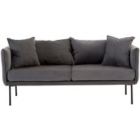 Product photograph of Koper Fabric 2 Seater Sofa In Plush Grey With Black Legs from Furniture in Fashion
