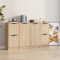 Product photograph of Krefeld Wooden Sideboard With 6 Doors In Sonoma Oak from Furniture in Fashion
