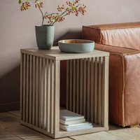 Product photograph of Kyron Wooden Square Side Table In Natural from Furniture in Fashion