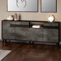 Product photograph of Laax Sideboard In Matt Black Oxide With 4 Doors 1 Shelf And Led from Furniture in Fashion