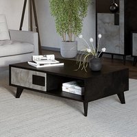Product photograph of Laax Wooden Coffee Table With 1 Drawer In Matt Black And Oxide from Furniture in Fashion