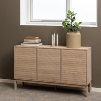 Product photograph of Lacey Wooden Storage Cabinet With 3 Doors In White Oak from Furniture in Fashion