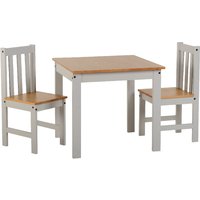 Product photograph of Ladkro Wooden Dining Table With 2 Chairs In Grey And Oak from Furniture in Fashion