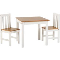 Product photograph of Ladkro Wooden Dining Table With 2 Chairs In White And Oak from Furniture in Fashion