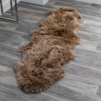 Product photograph of Ladson Double Sheepskin Rug In Light Brown from Furniture in Fashion