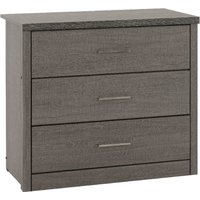 Product photograph of Laggan Wooden Chest Of 3 Drawers In Black from Furniture in Fashion