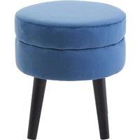 Product photograph of Lagos Velvet Seating Stool In Midnight Blue from Furniture in Fashion