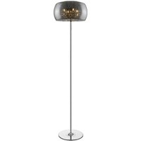 Product photograph of Lambeth Glass Shade Floor Lamp In Chrome from Furniture in Fashion