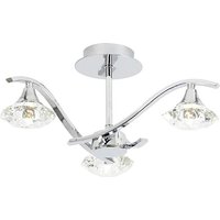 Product photograph of Langella 3 Lights Crystal Semi Flush Ceiling Light In Chrome from Furniture in Fashion