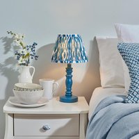 Product photograph of Laredo 20cm Shade Wooden Table Lamp In Marlin Blue from Furniture in Fashion