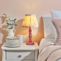 Product photograph of Laredo Neutral 20cm Shade Wood Table Lamp In Pink Clay from Furniture in Fashion