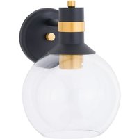 Product photograph of Larsen Globe Wall Pendant Light In Black And Brass from Furniture in Fashion