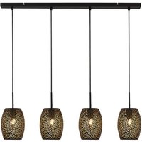 Product photograph of Laser 4 Lights Bar Cut Metal Ceiling Pendant Light In Black from Furniture in Fashion