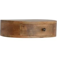 Product photograph of Laurel Wooden Circular Wall Hung Bedside Cabinet In Oak Ish from Furniture in Fashion