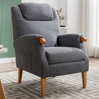 Product photograph of Laurel Fabric Fireside Bedroom Chair In Grey from Furniture in Fashion