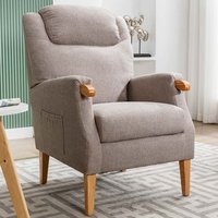 Product photograph of Laurel Fabric Fireside Bedroom Chair In Taupe from Furniture in Fashion