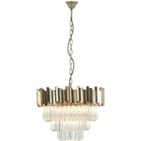 Product photograph of Lawton Small Clear Glass Chandelier Ceiling Light In Silver from Furniture in Fashion