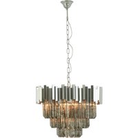 Product photograph of Lawton Small Mirrored Glass Chandelier Ceiling Light In Nickel from Furniture in Fashion